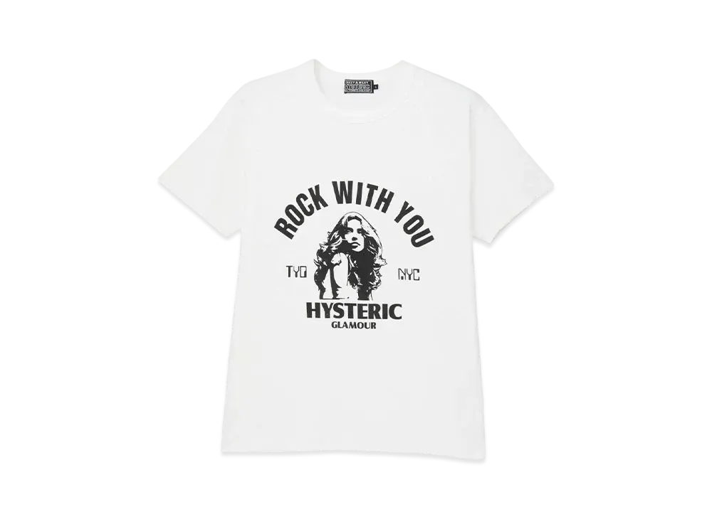 HYSTERIC GLAMOUR Rock W You Tee "White"