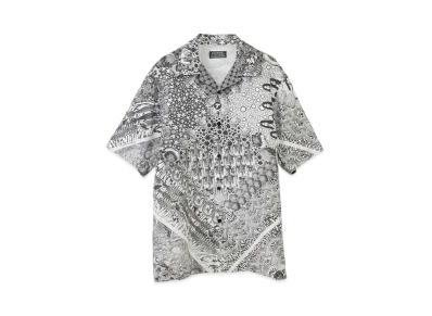 HYSTERIC GLAMOUR HYS Mandara Pattern Open Collar Shirt "White"