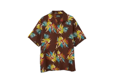 HYSTERIC GLAMOUR Tropic Ladyland Pattern Aloha Shirt "Brown"