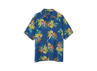 HYSTERIC GLAMOUR Tropic Ladyland Pattern Aloha Shirt "Blue"
