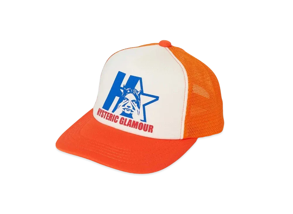 HYSTERIC GLAMOUR Star Evil Mesh Cap "Orange"