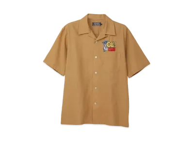 HYSTERIC GLAMOUR Hysteric OLE Embroidery Open Collar Shirt "Beige"