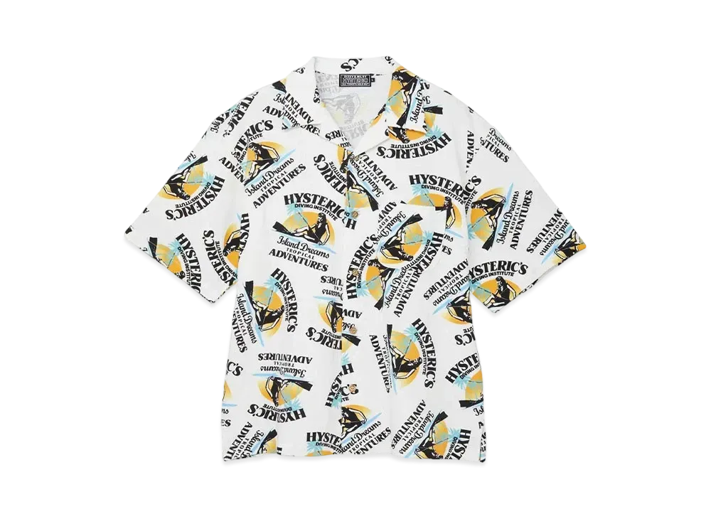HYSTERIC GLAMOUR Island Dreams Pattern Shirt "White"