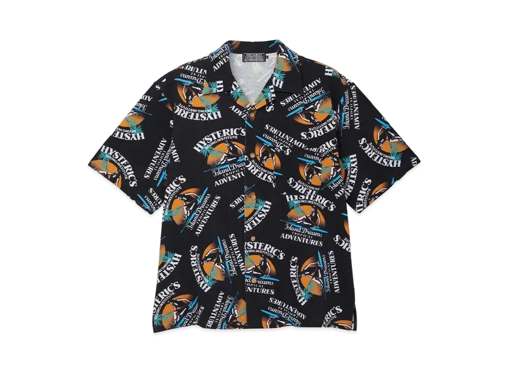 HYSTERIC GLAMOUR Island Dreams Pattern Shirt "Black"