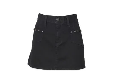 HYSTERIC GLAMOUR Back Lace-Up Micro Mini Denim Skirt "Black"