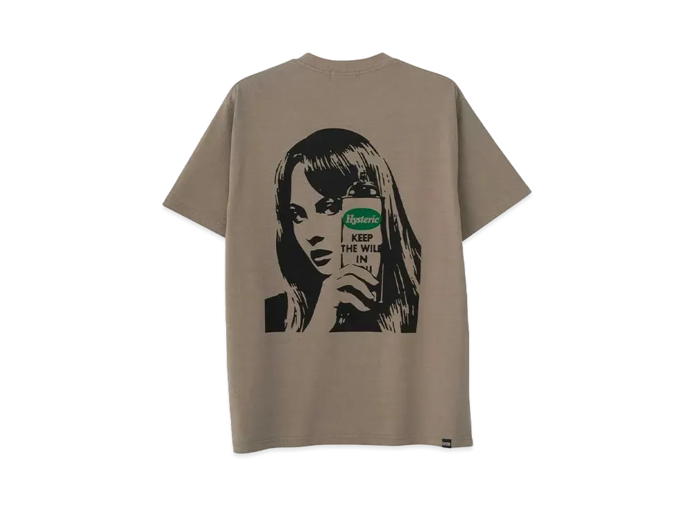 HYSTERIC GLAMOUR Graffiti Girl Tee "Khaki"