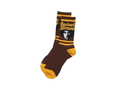 HYSTERIC GLAMOUR Afro Girl Sports Socks "Brown"