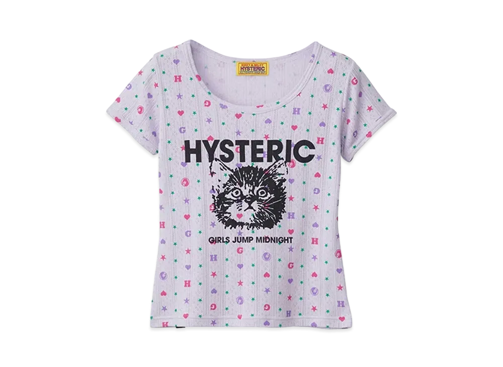 HYSTERIC GLAMOUR Girls Jump Midnight Short T-Shirt "Purple"