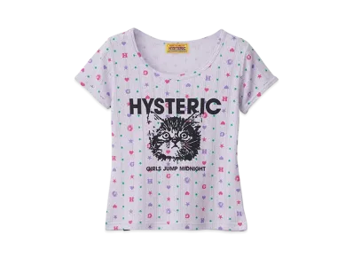 HYSTERIC GLAMOUR Girls Jump Midnight Short T-Shirt "Purple"