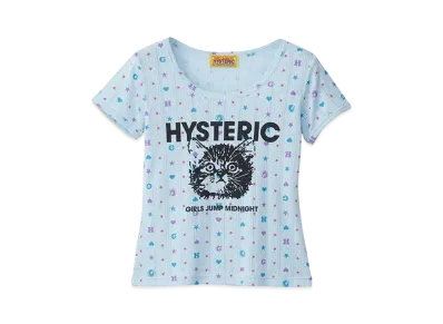 HYSTERIC GLAMOUR Girls Jump Midnight Short T-Shirt "Blue"