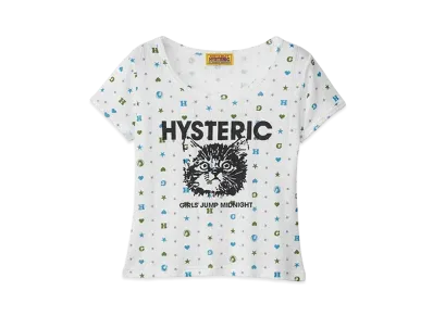 HYSTERIC GLAMOUR Girls Jump Midnight Short T-Shirt "White"