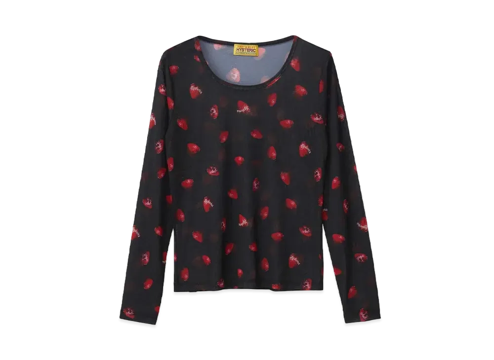 HYSTERIC GLAMOUR Skull Berry Pattern T-Shirt "Black"