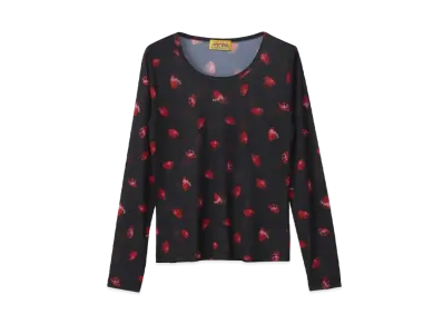 HYSTERIC GLAMOUR Skull Berry Pattern T-Shirt "Black"