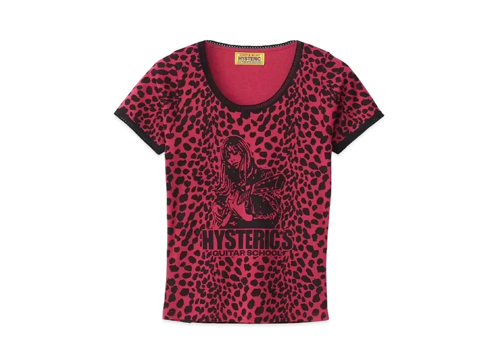 HYSTERIC GLAMOUR Hysteric's Guitar School Pattern Chibi T-Shirt "Pink"