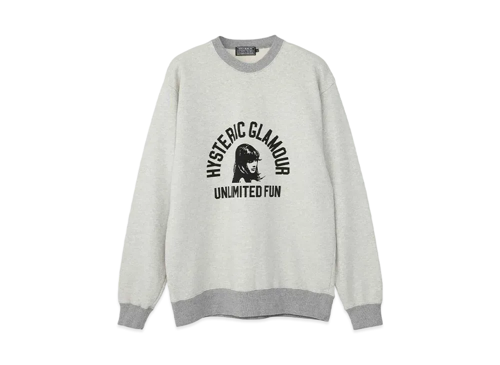 HYSTERIC GLAMOUR Unlimited Fun Sweatshirt "Top Gray"