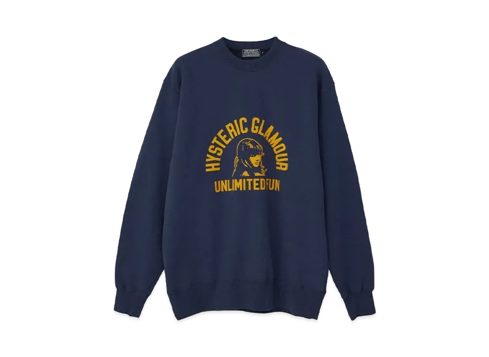 HYSTERIC GLAMOUR Unlimited Fun Sweatshirt "Navy"