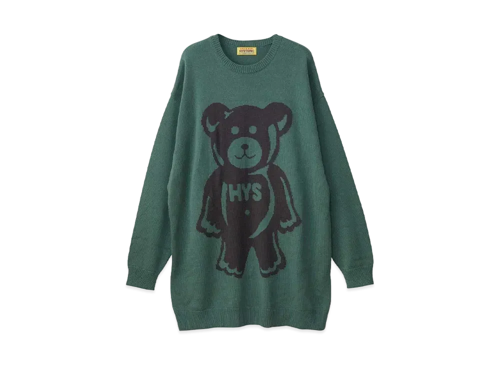 HYSTERIC GLAMOUR Gumi Bear Jacquard Dress "Green"