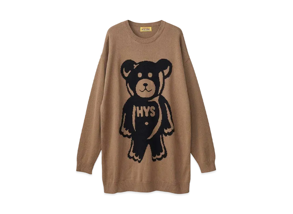 HYSTERIC GLAMOUR Gumi Bear Jacquard Dress "Beige"