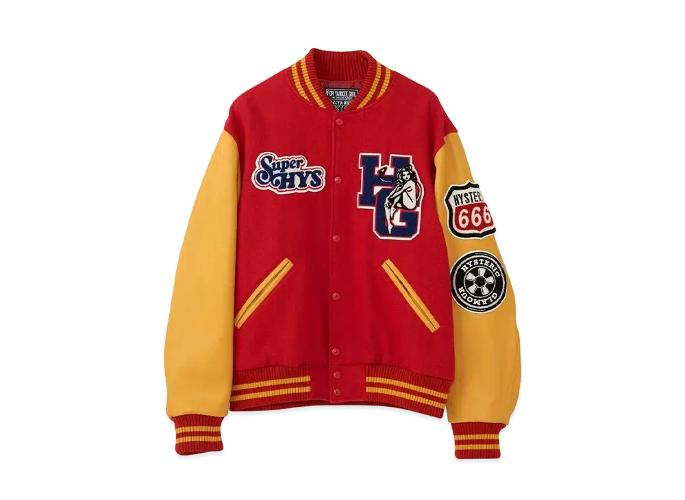 HYSTERIC GLAMOUR Motor City Fever Stadium Jacket "Red"