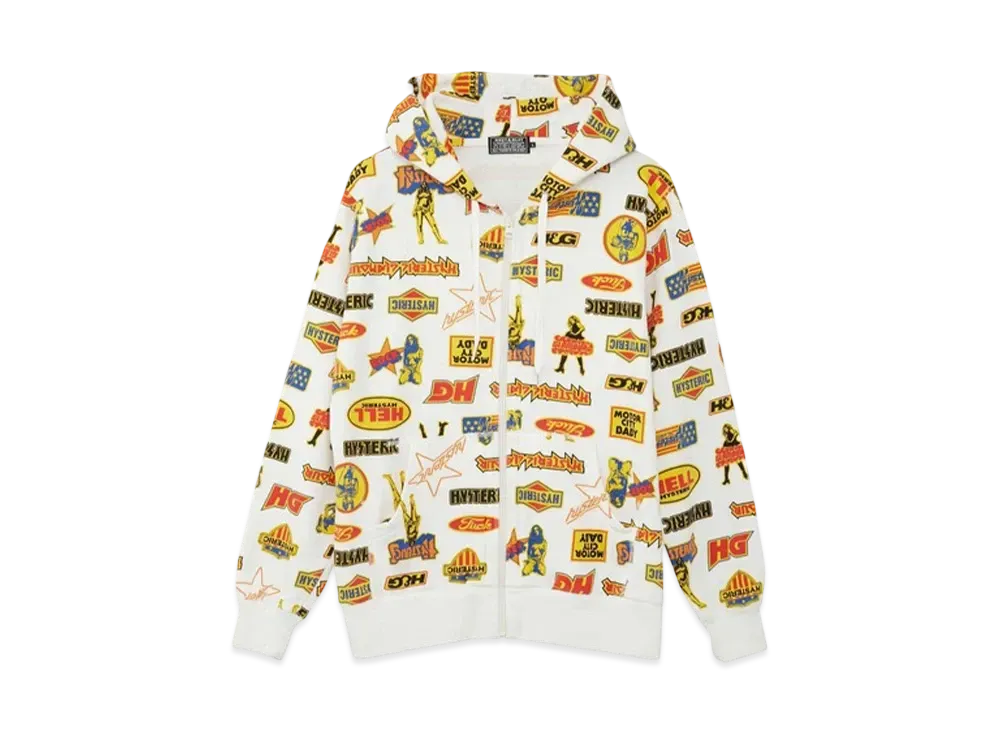 HYSTERIC GLAMOUR Rock City Pattern Hoodie "Black"