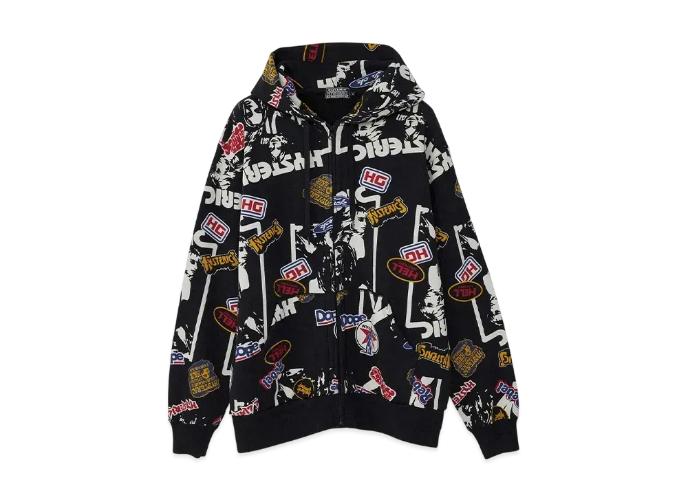 HYSTERIC GLAMOUR 4Girls Pattern Hoodie "Black"