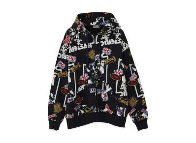 HYSTERIC GLAMOUR 4Girls Pattern Hoodie "Black"