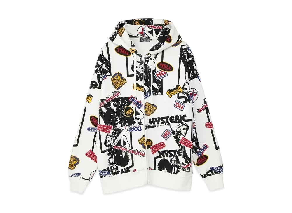 HYSTERIC GLAMOUR 4Girls Pattern Hoodie "White"