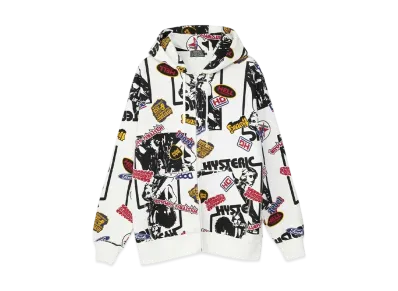 HYSTERIC GLAMOUR 4Girls Pattern Hoodie "White"