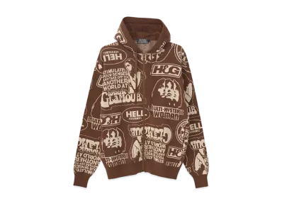 HYSTERIC GLAMOUR Super Hys Pattern Jacquard Hoodie "Brown"