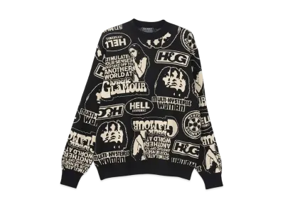 HYSTERIC GLAMOUR Super Hys Pattern Jacquard Sweater "Black"