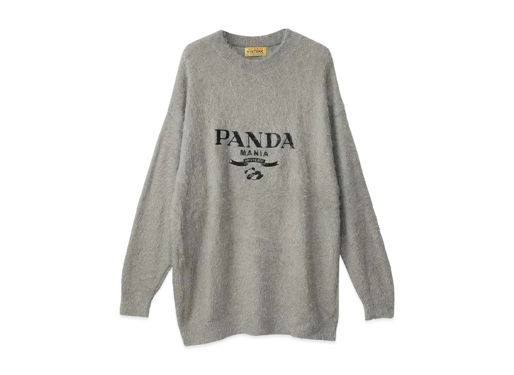 HYSTERIC GLAMOUR Panda Mania Embroidery Sweater "Grey"