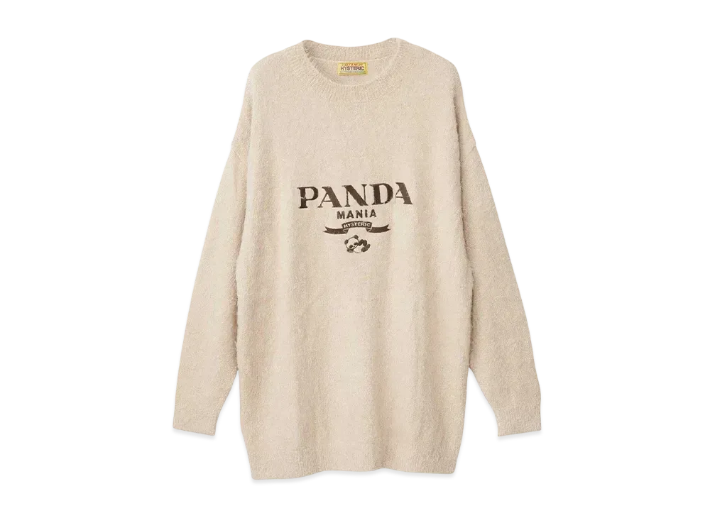 HYSTERIC GLAMOUR Panda Mania Embroidery Sweater "Beige"