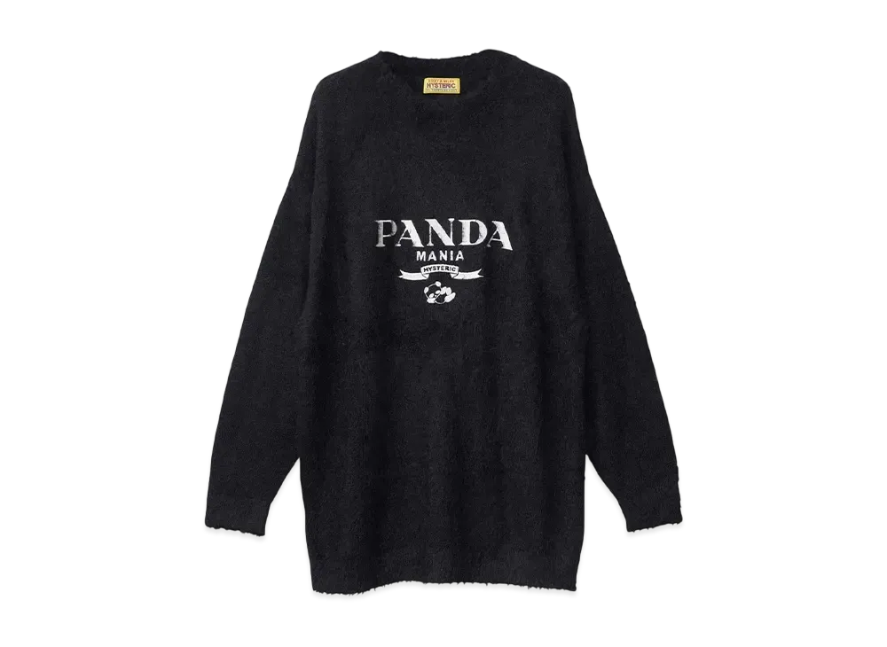 HYSTERIC GLAMOUR Panda Mania Embroidery Sweater "Black"