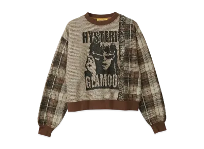 HYSTERIC GLAMOUR Maximum Rock Jacquard Short Sweatshirt "Brown"