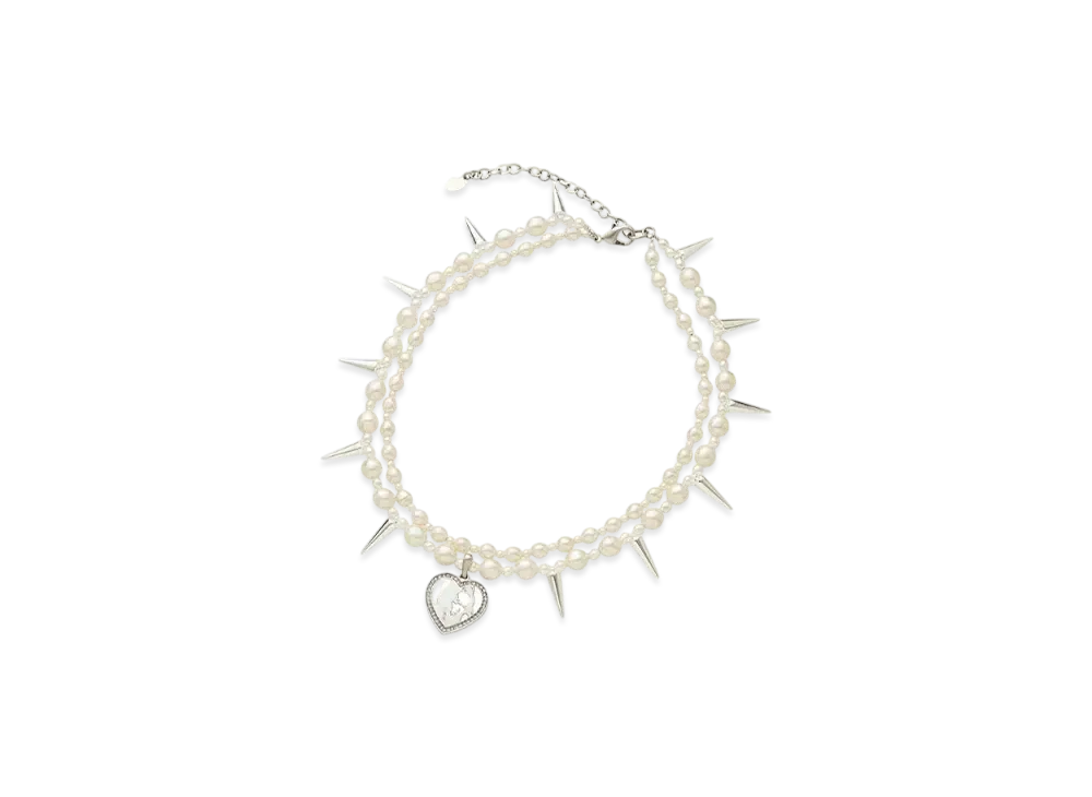 HYSTERIC GLAMOUR Hysteric Woman Pearl Stud Necklace "Silver"