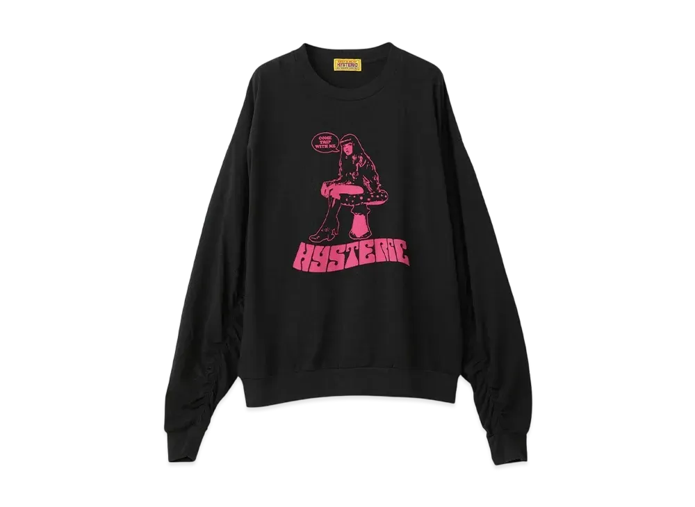 HYSTERIC GLAMOUR Come Trip Whth Me Oversized T-Shirt "Black"