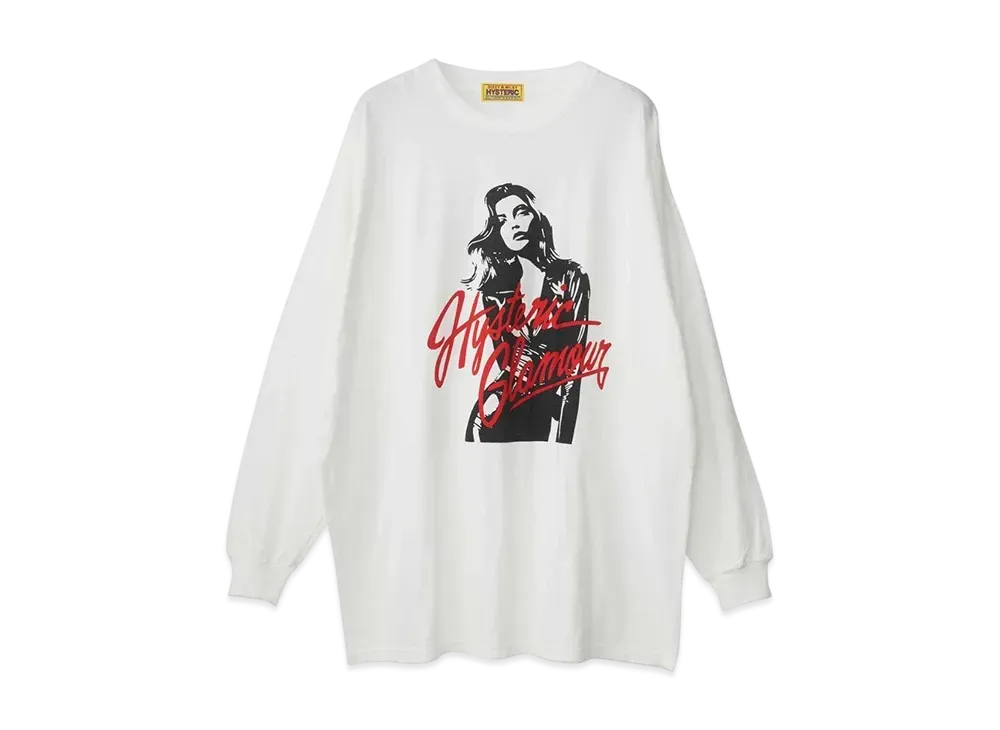 HYSTERIC GLAMOUR Leather Woman Oversized T-Shirt "White"