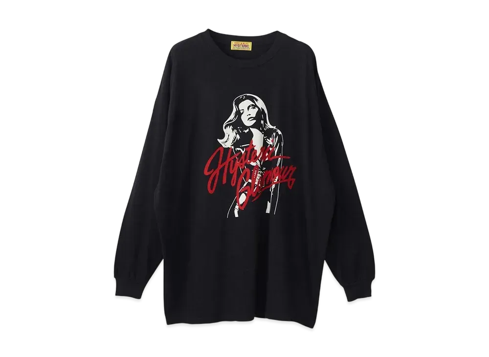 HYSTERIC GLAMOUR Leather Woman Oversized T-Shirt "Black"