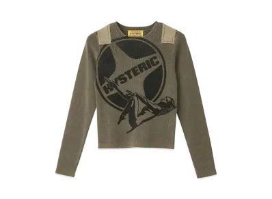 HYSTERIC GLAMOUR Leisure Woman Short Length Pullover "Khaki"