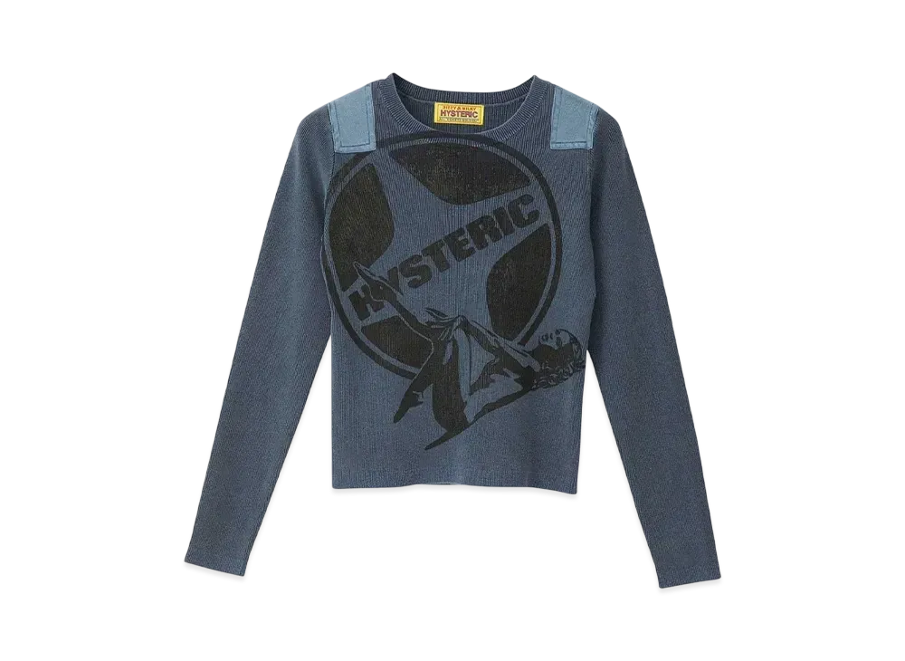 HYSTERIC GLAMOUR Leisure Woman Short Length Pullover "Blue"