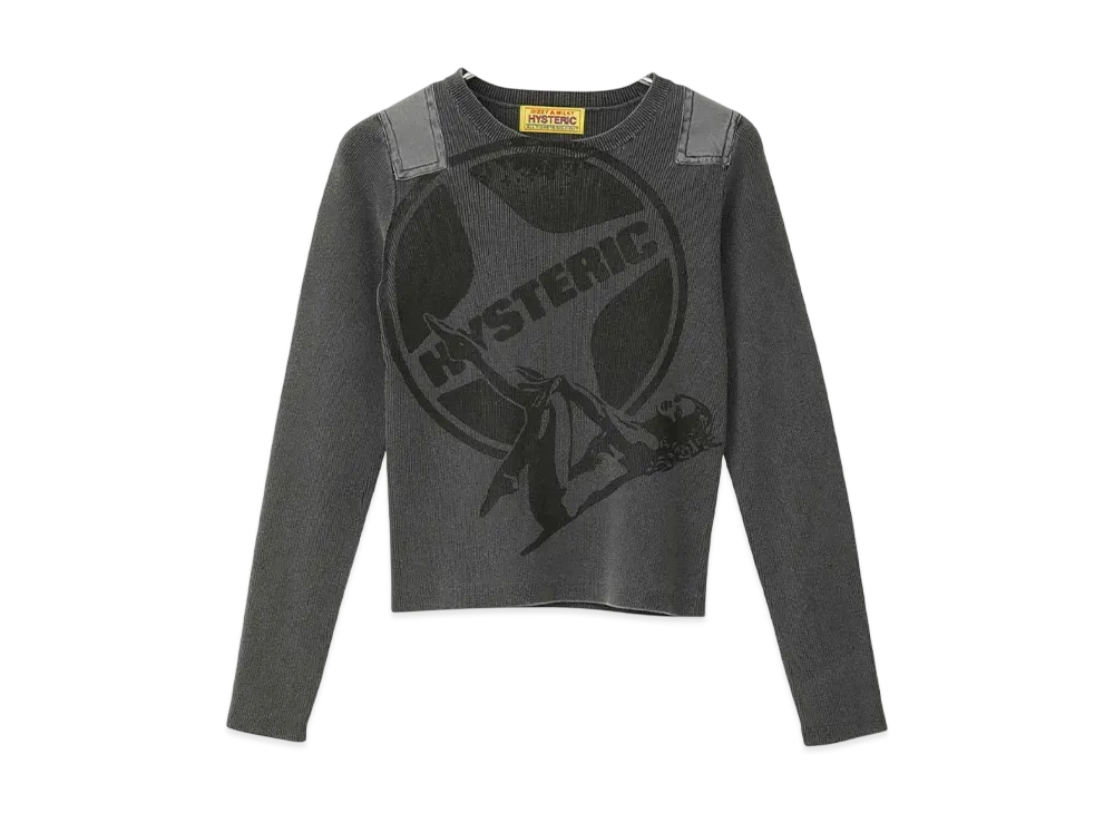 ヒステリックグラマー レジャーウーマン ショート丈 プルオーバー "ブラック"