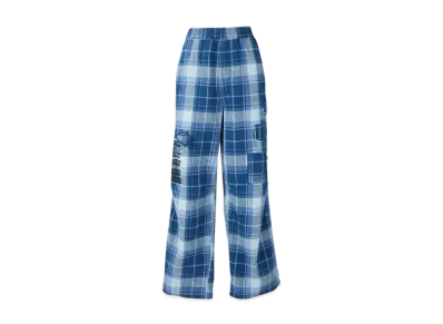 HYSTERIC GLAMOUR Type Logo Remake Check Pants "Blue"