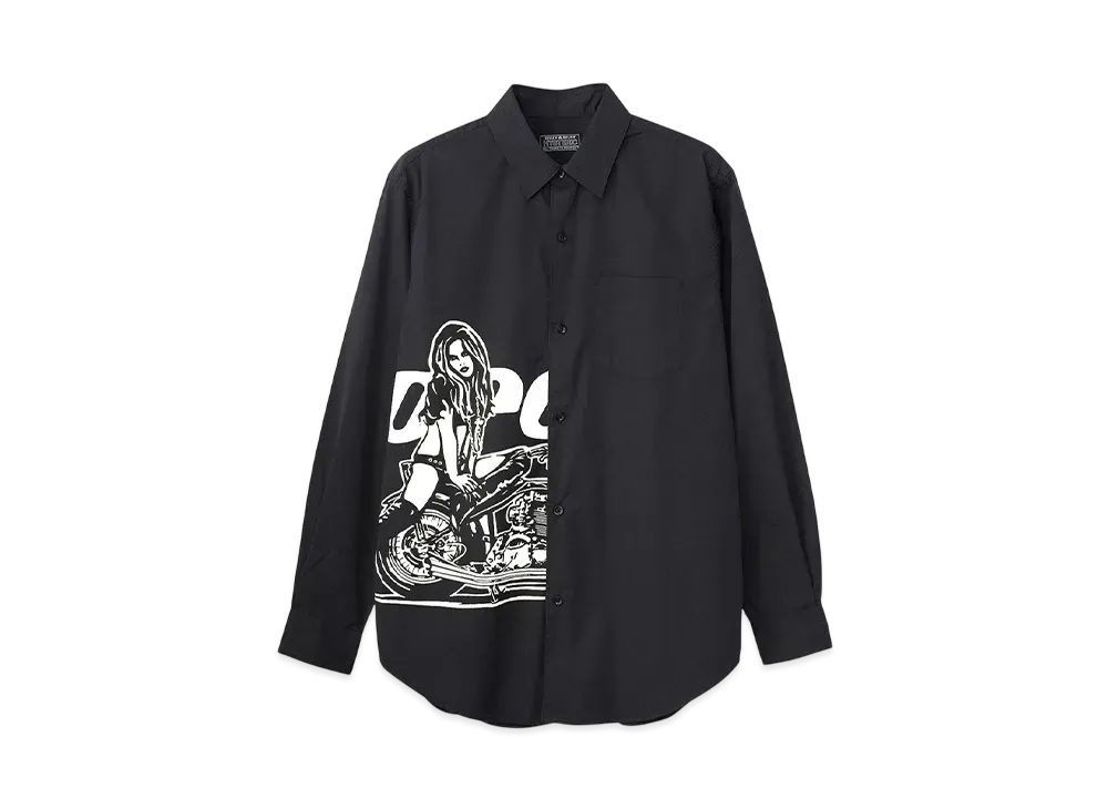 HYSTERIC GLAMOUR Speedster Regular Collar Shirt "Black"