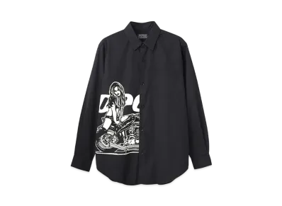HYSTERIC GLAMOUR Speedster Regular Collar Shirt "Black"