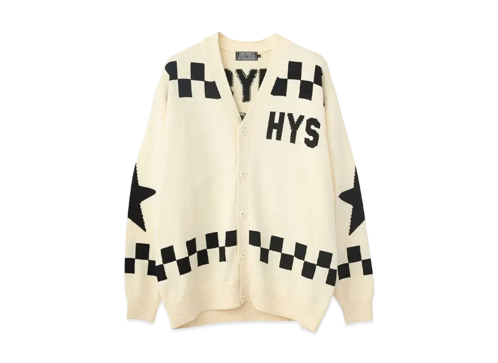HYSTERIC GLAMOUR In The Studio Knit Cardigan "White"