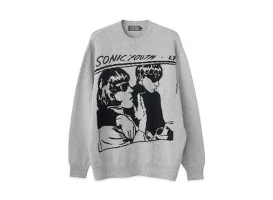 HYSTERIC GLAMOUR Sonic Youth/Goo Woven Sweater "Top Gray"