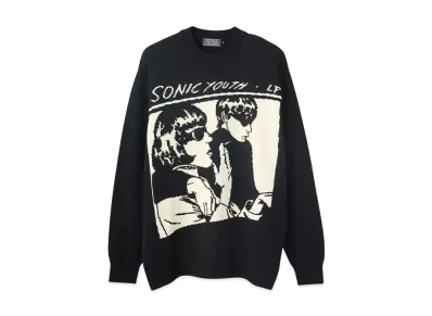 HYSTERIC GLAMOUR Sonic Youth/Goo Woven Sweater "Black"