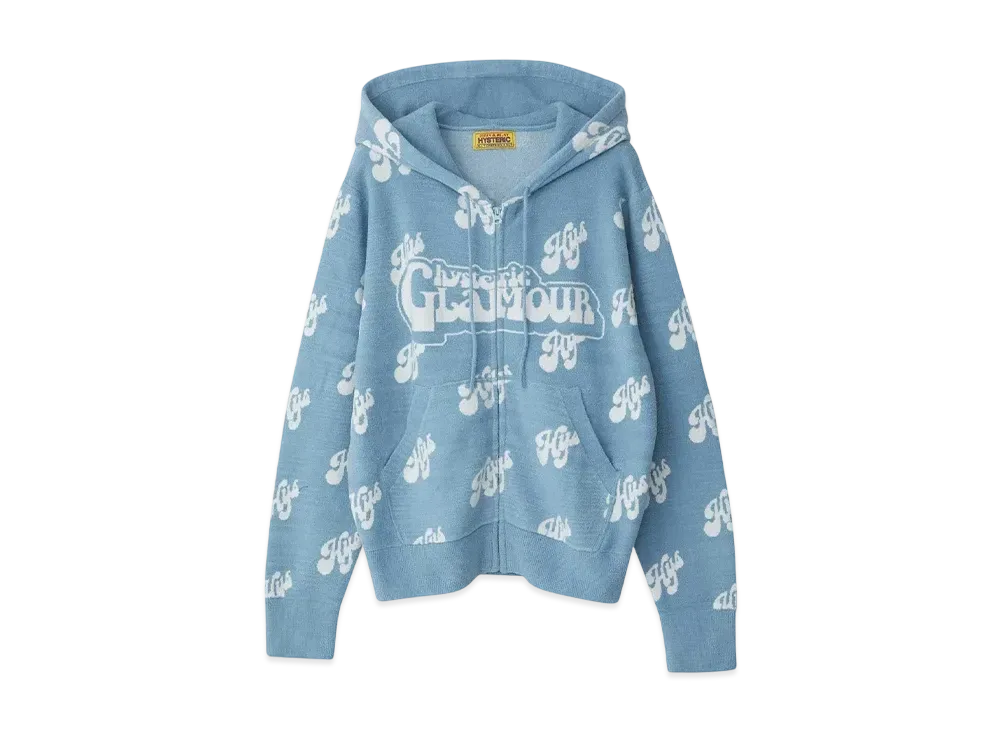 HYSTERIC GLAMOUR Swash Monogram Jacquard Parka "Blue"