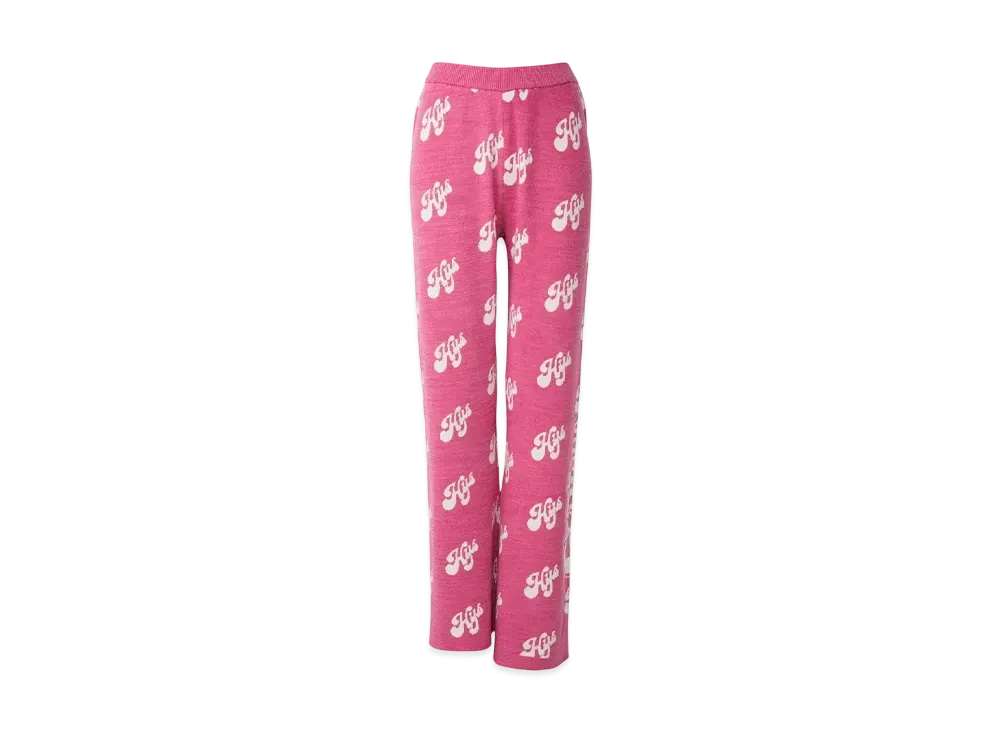 HYSTERIC GLAMOUR Swash Monogram Pattern Jacquard Flare Pants "Red"