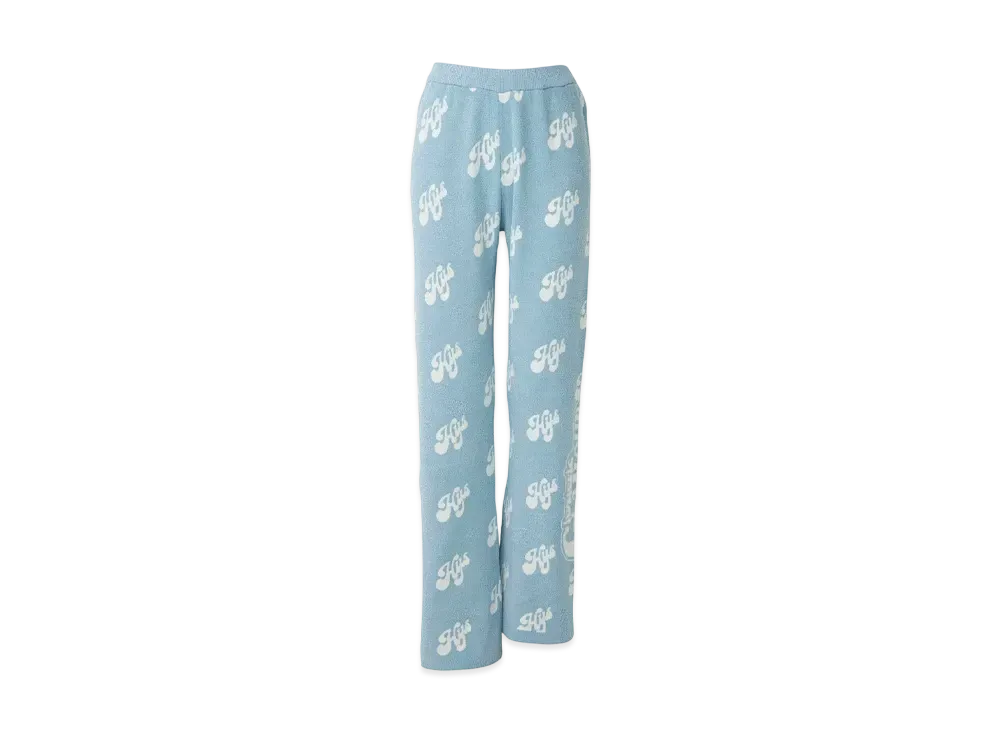 HYSTERIC GLAMOUR Swash Monogram Pattern Jacquard Flare Pants "Blue"